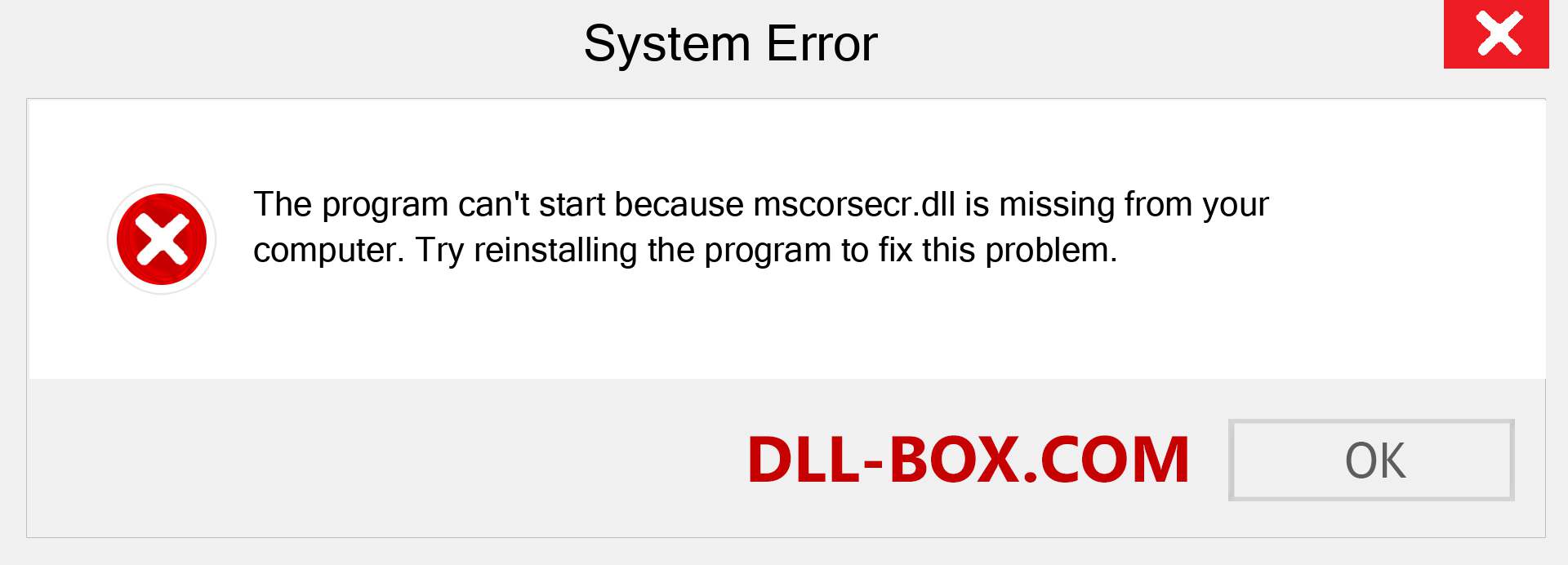  mscorsecr.dll file is missing?. Download for Windows 7, 8, 10 - Fix  mscorsecr dll Missing Error on Windows, photos, images